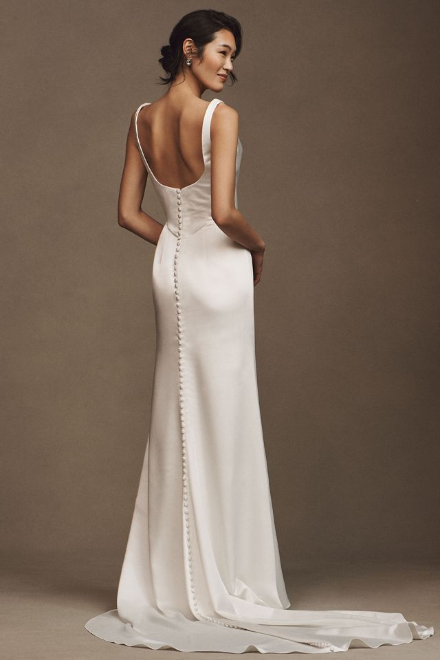 Wtoo by Watters Gigi Draped U-Neck Column Wedding Gown  #1