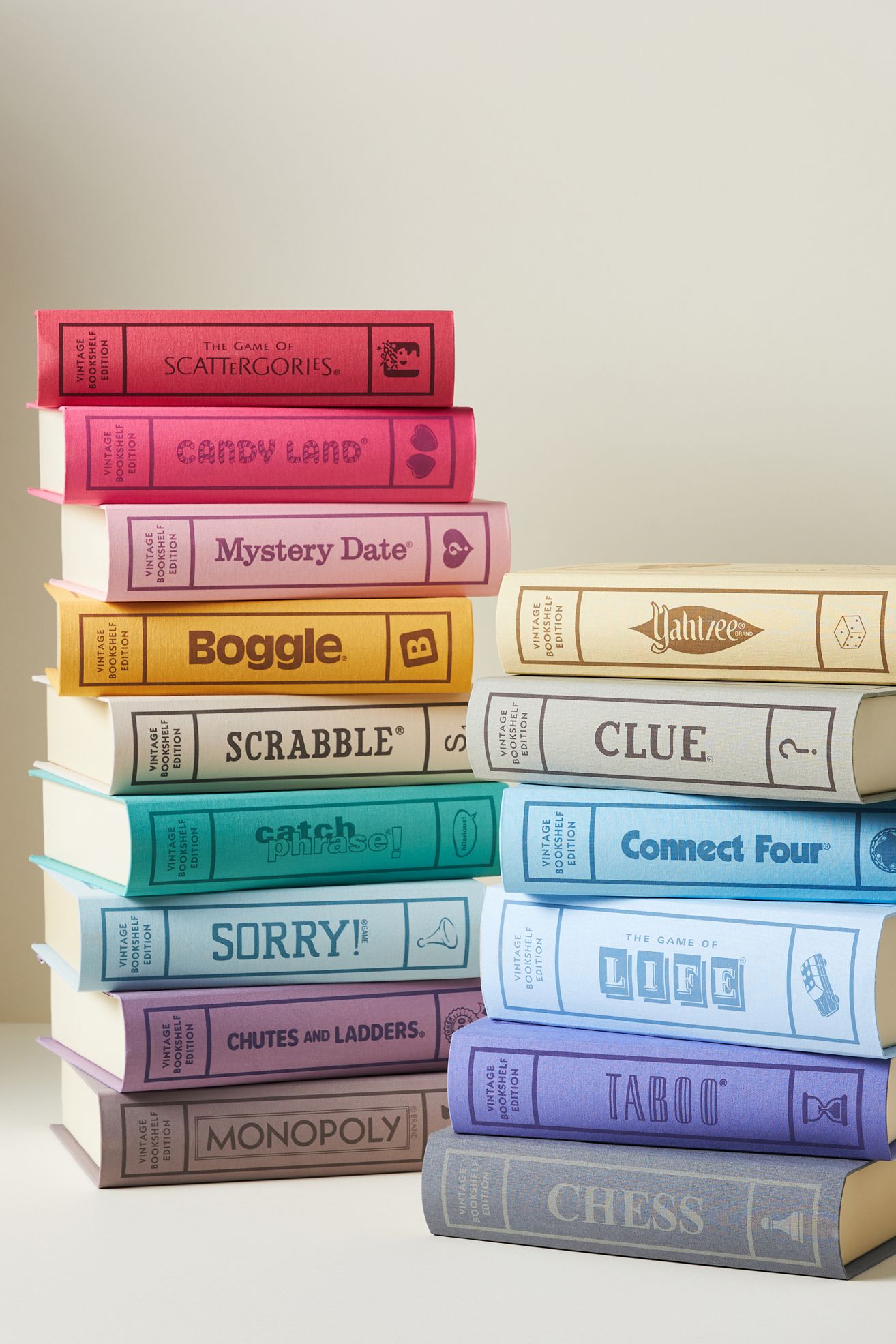 Vintage Bookshelf Board Games Bundle - Multi, One Size