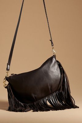 Shop Clare V Fringe Petit Moyen Bag In Brown