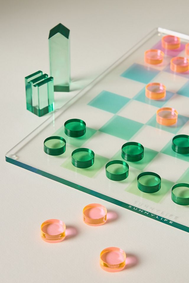 Lucite Chess Board Game  #1
