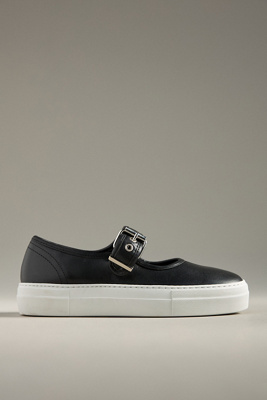 Maeve Buckle Mary Jane Flats In Black