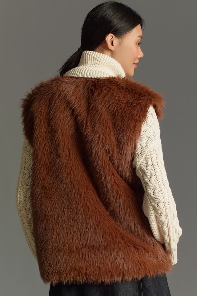 By Anthropologie Faux-Fur Midi Vest #1