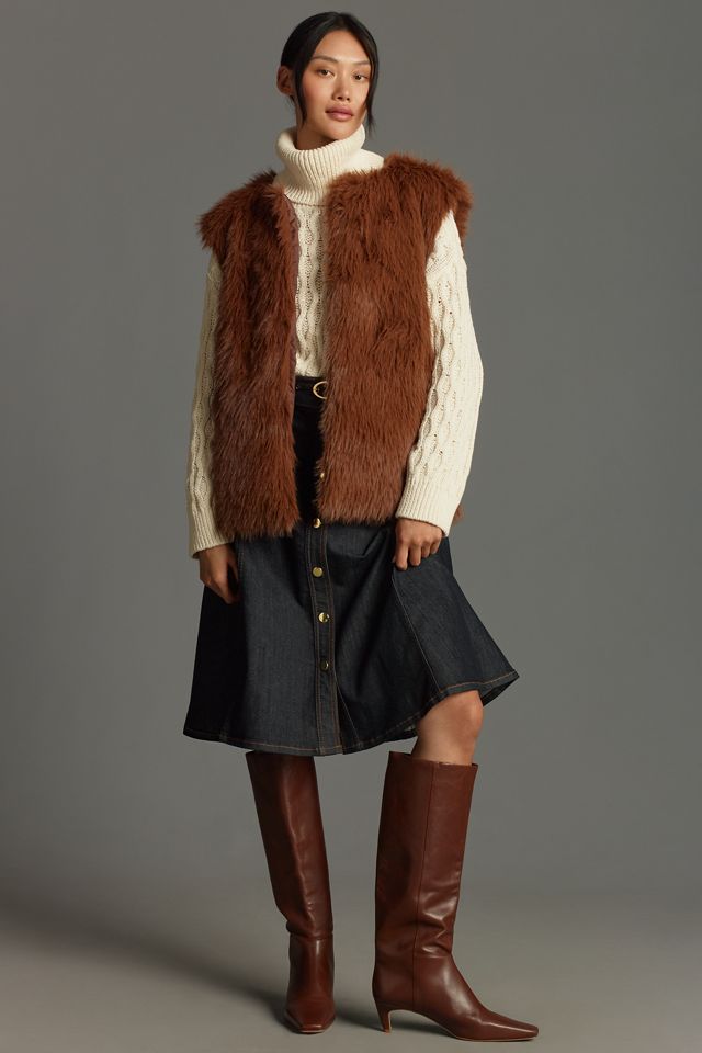 By Anthropologie Faux-Fur Midi Vest #2