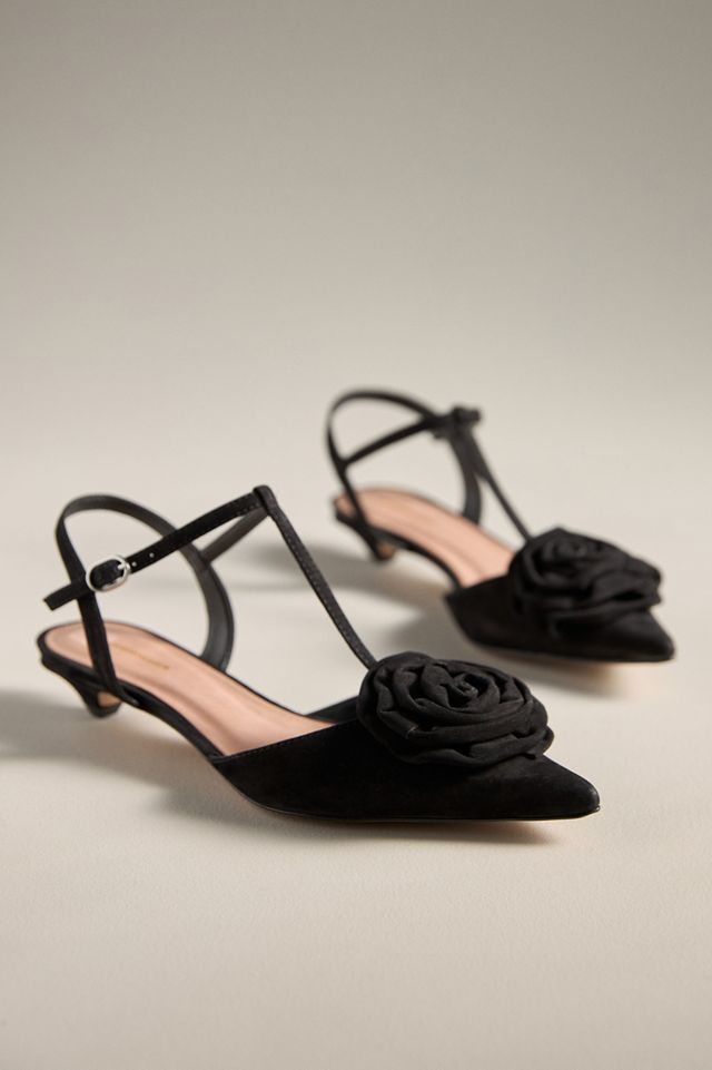 By Anthropologie 3D Floral Kitten Heels #1