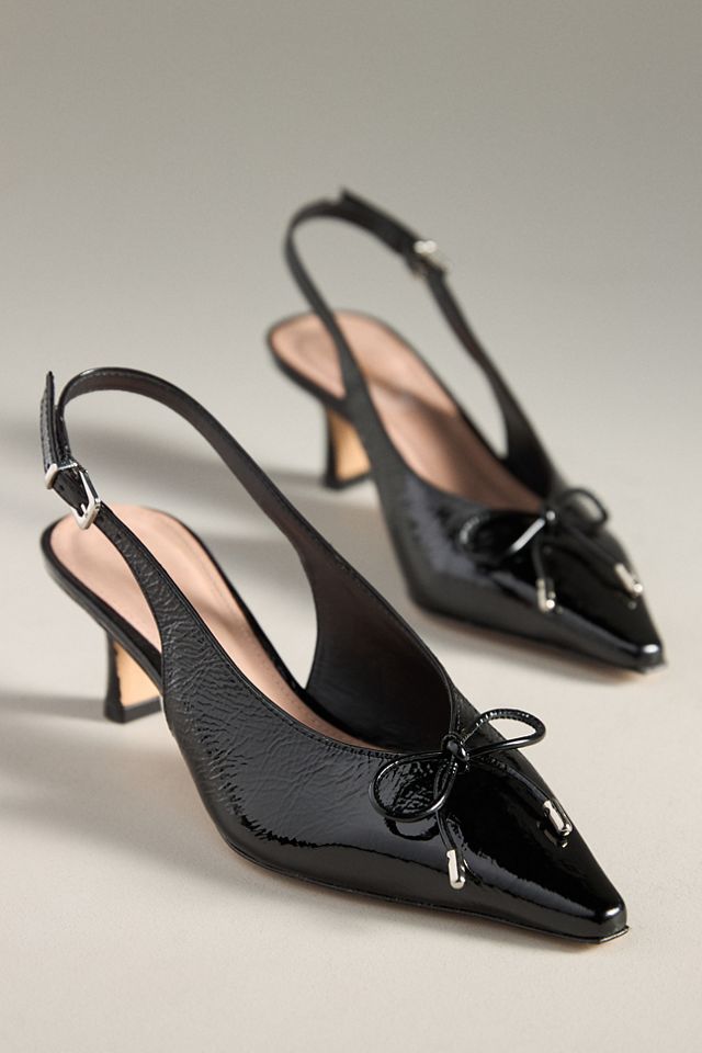 By Anthropologie Snip-Toe Slingback Heels #4
