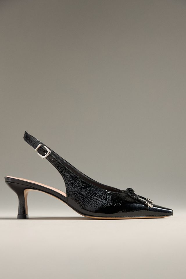 By Anthropologie Snip-Toe Slingback Heels #3