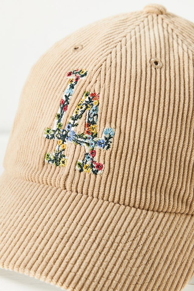 ‘47 Los Angeles Dodgers Baseball Hat Needlepoint Brocade Floral Vintage Retro Los Angeles Dodgers Chrome and Royal Tonal Floral Pre-Curved  main image 2