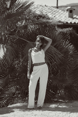 Waverles Pearly Cami + Pants Set In White