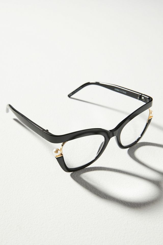 Pearl Deco Cat-Eye Readers #1