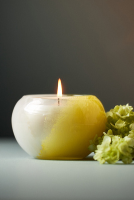 Anthropologie The Optimist Fresh Emerald Sage & Citrine Glass Candle