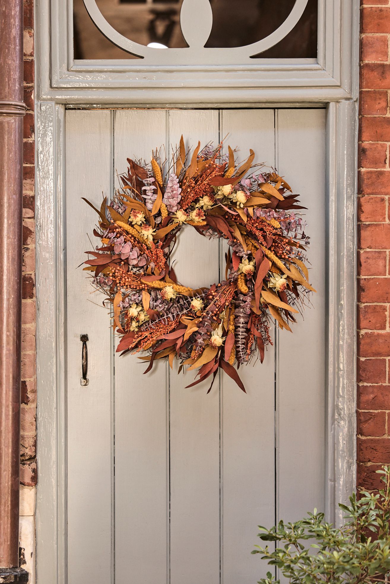 Dried Saffron Nectar Wreath - Dark Orange, One Size