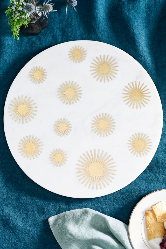 Starburst Marble + Brass Serving Board #2