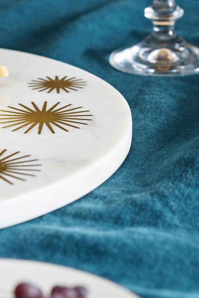 Starburst Marble + Brass Serving Board #3
