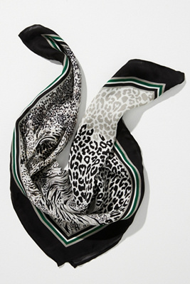 Conditions Apply Mixed Animal Print Scarf In Black
