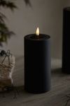 Flameless Black Outdoor Pillar Candle