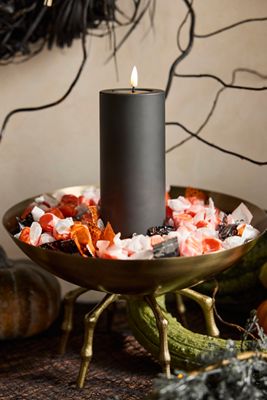 Flameless Black Outdoor Pillar Candle