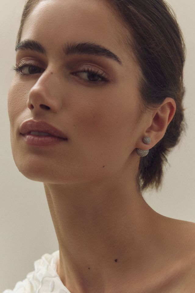 Shashi Pavé Double Ball Front-Back Earrings #1