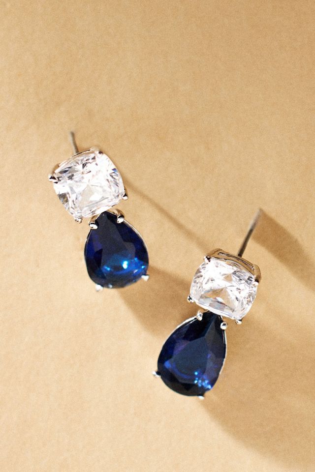 NADRI Crystal & Sapphire Drop Earrings #2