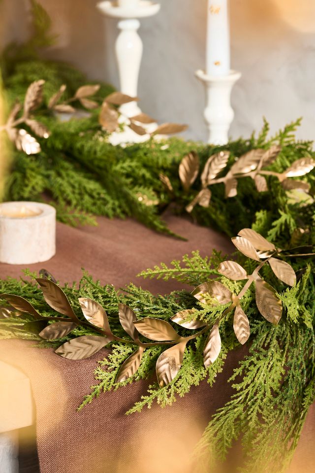 Laurel Leaves Iron Garland | AnthroLiving