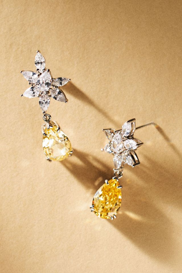 APPLES & FIGS Fantasy Crystal Daisy Drop Earrings #1