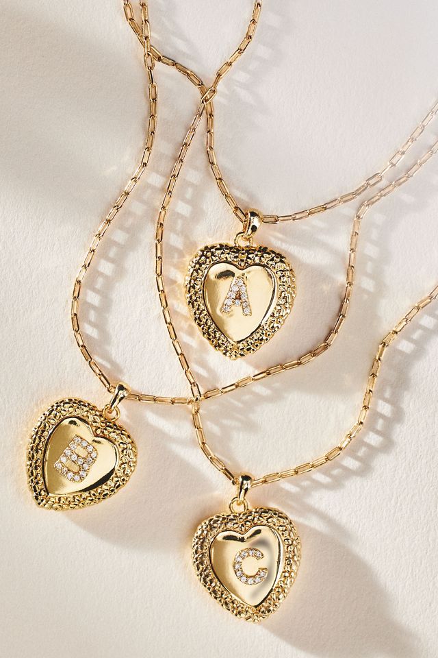 Monogram Heart Pendant Necklace #2