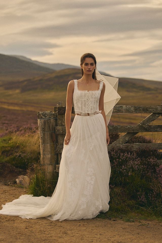Willowby by Watters Colby Corset Tulle A Line Wedding Gown Anthropologie