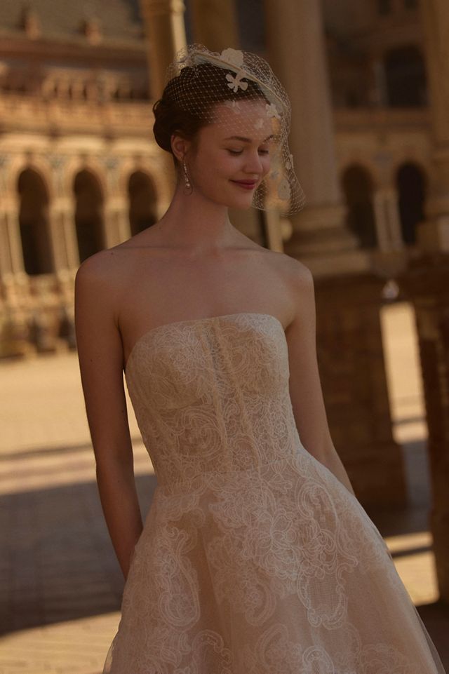 Watters Ilene Strapless A-Line Lace Wedding Dress #2