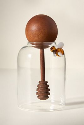 Catania Glass Honey Pot