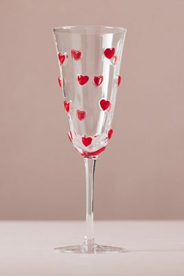 Handbemaltes Amorette Herz Sektglas