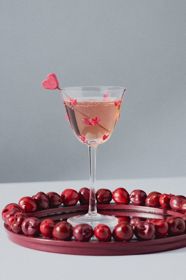 Handpainted Amorette Heart Icon Coupe Glass #5