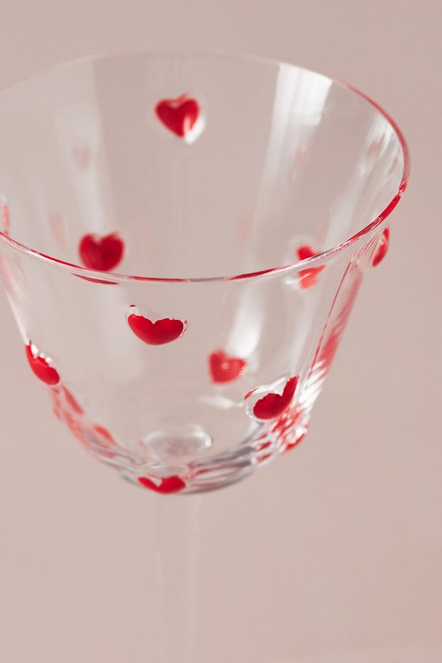 Handpainted Amorette Heart Icon Coupe Glass #3