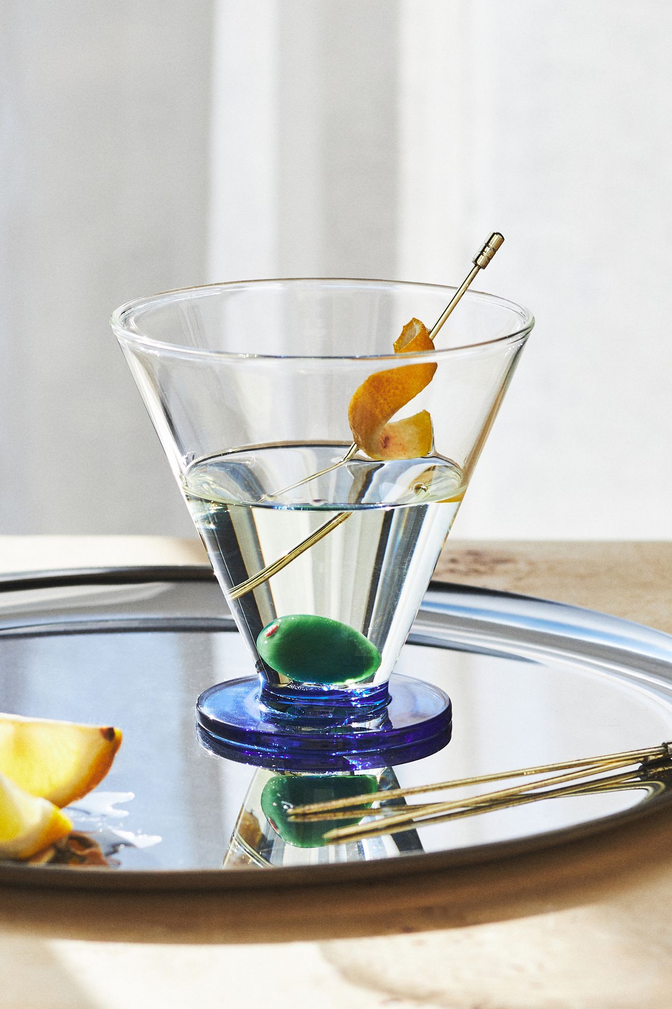 Garnish Stemless Martini Glass - Olive, Standard, One Size