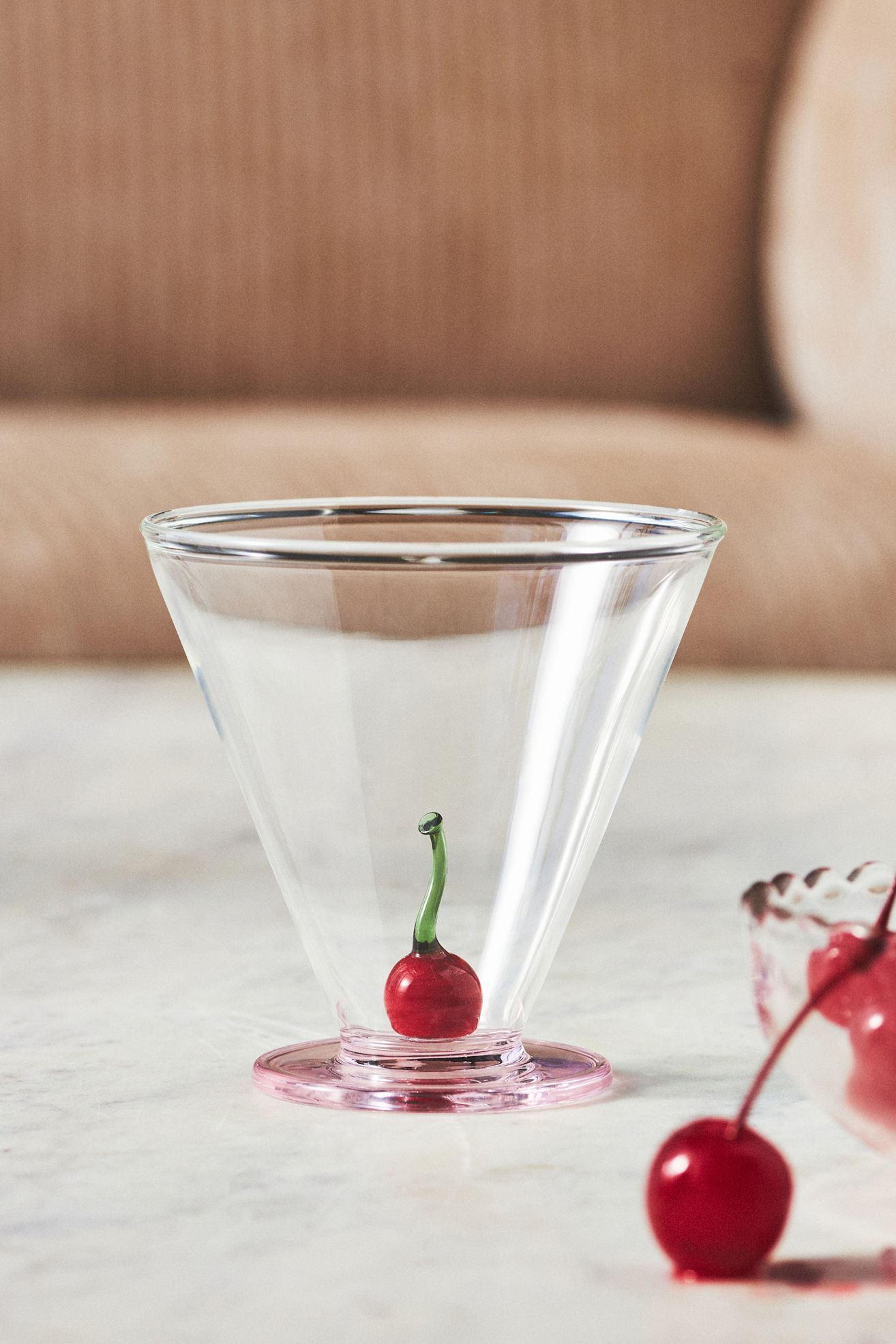 Garnish Stemless Martini Glass - Cherry, One Size