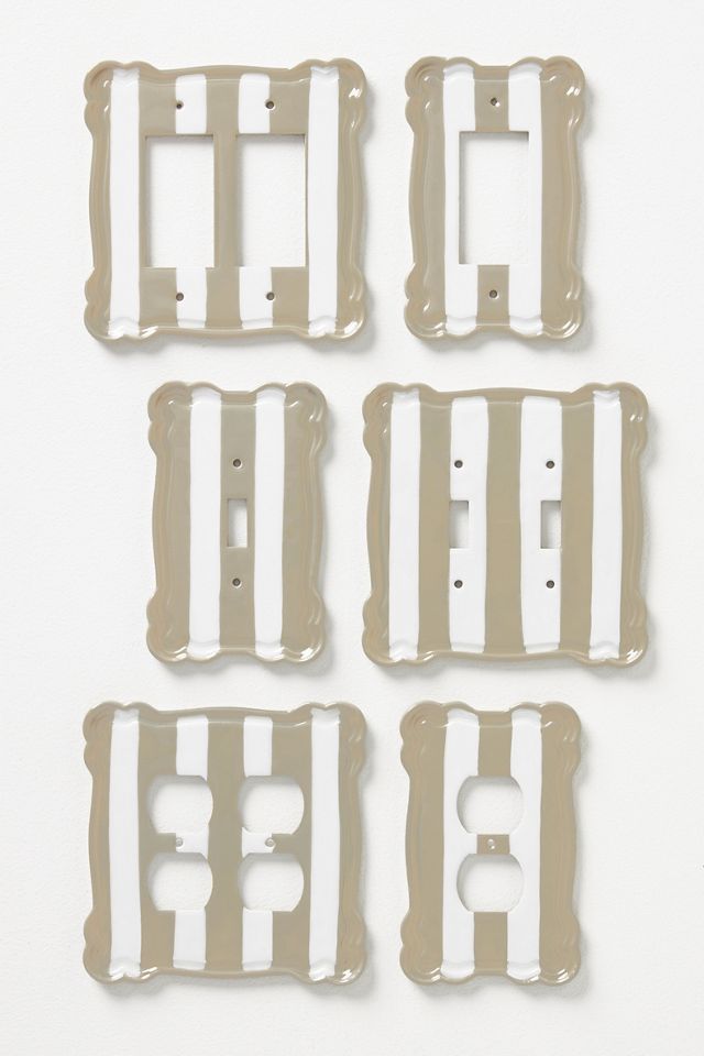 Whitney Stripe Outlet Switch Plate #1