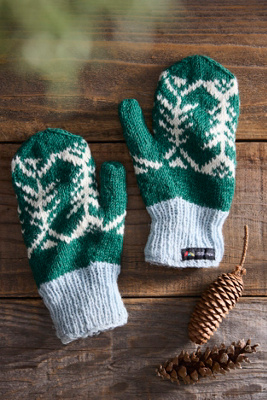 Terrain Yeti Wool + Fleece Mittens In Green
