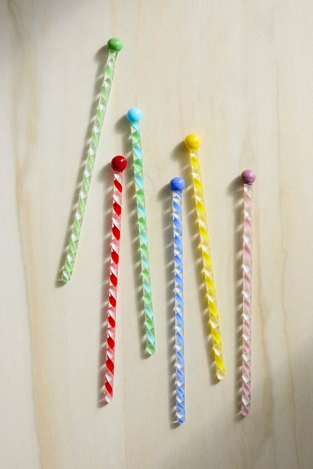 Colorful Twist Drink Stirrers, Set of 6 #1