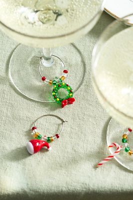 Holiday Wine Charms, Set of 6