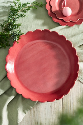 Terrain Scalloped Rim Stoneware Round Serving Platter