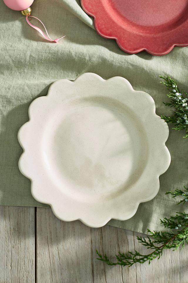 Scalloped Rim Stoneware Plate, Small #1