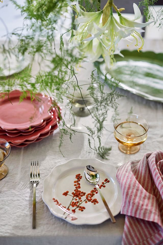Scalloped Rim Stoneware Plate, Small | AnthroLiving