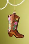 Flower Brown Cowboy Boot Ornament