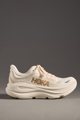 Hoka Bondi 9 Running Shoe In Beige