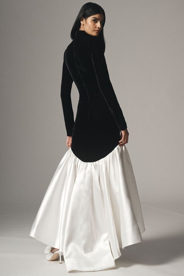 ET OCHS Dylan Turtleneck High-Low Mermaid Gown #1