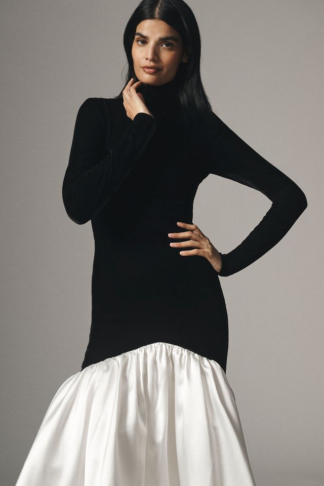 ET OCHS Dylan Turtleneck High-Low Mermaid Gown #2