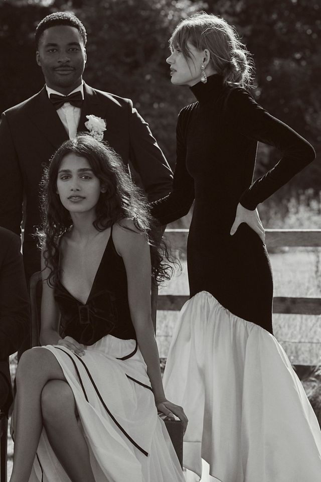 ET OCHS Dylan Turtleneck High-Low Mermaid Gown #5