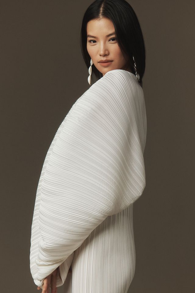 L'IDÉE Galerie V-Neck Pleated Column Midi Dress #3