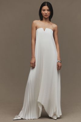 L'IDÉE Masquerade Pleated Strapless Maxi Dress