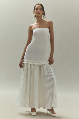 L'IDE Belle Detachable Organza Sleeve Drop-Waist Maxi Dress | Anthropologie