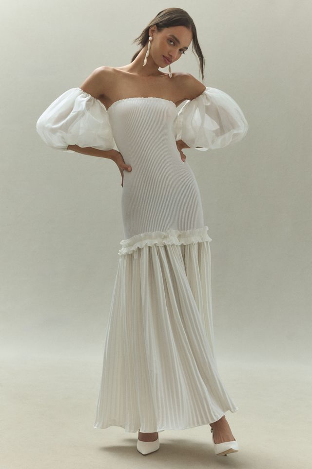 L'IDÉE Belle Detachable Organza Sleeve Drop-Waist Maxi Dress #2