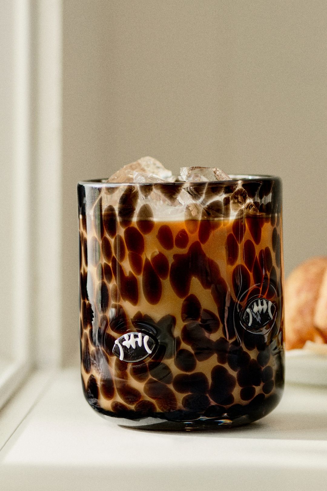 The Confetti Icon Juice Glass - Black Football, Standard, One Size